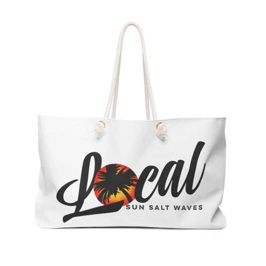 Sun Salt Waves Sunset "Local" White Weekender Rope Handle Tote Bag