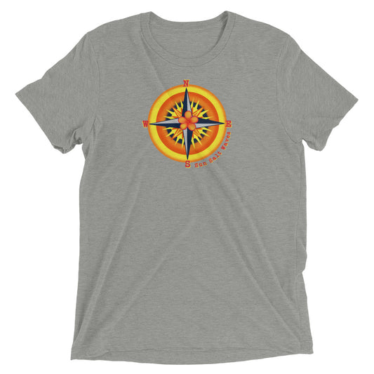 Find Your Way Tee Unisex Graphic Compass Sun Salt Waves  Men’s Women’s Heather Gray by Sun Salt Waves