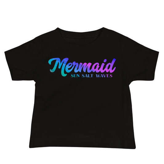 Mermaid Baby Tee Sun Salt Waves Colorful Mermaid Graphic Tee 