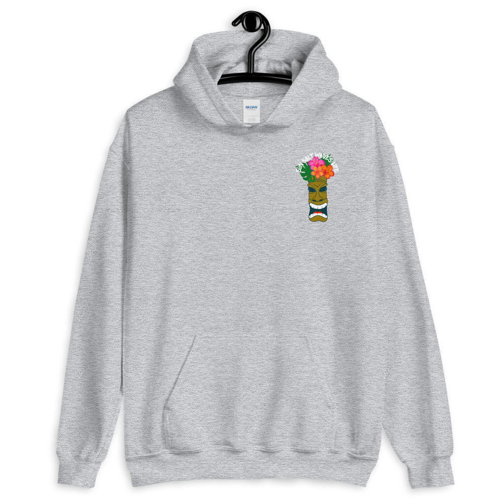 Sun Salt Waves Tiki Sport Light GreyHoodie Unisex Men's Women's Graphic Tiki with Flower Crown