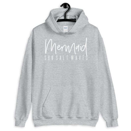 Sun Salt Waves Mermaid Sport Light Grey Hoodie Unisex Men’s Women’s Graphic