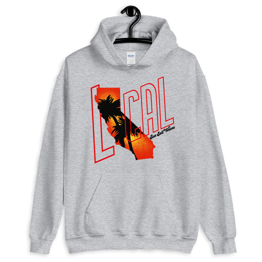 Sun Salt Waves Cali ‘Local’ Hoodie Unisex Men’s Women’s Sport Grey Graphic Sunset with Palms Local California Sunset