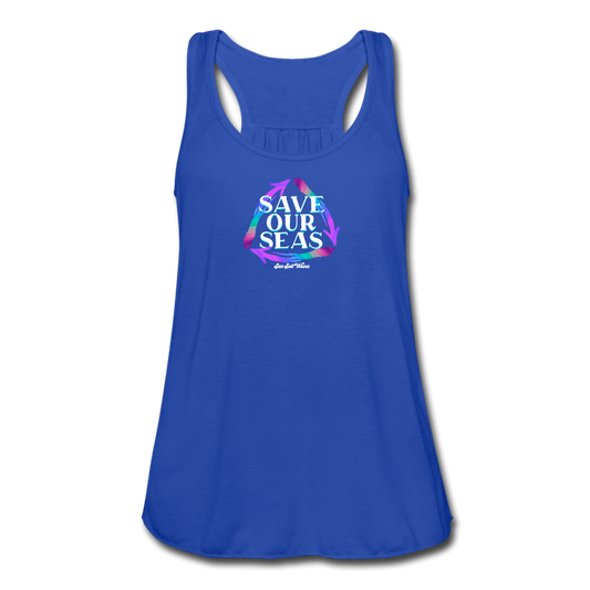 Save Our Seas Flowy Tank Top - royal blue